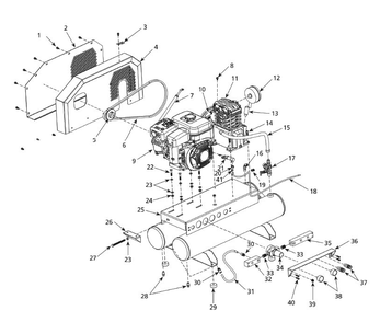 Ce2002 Tank Parts Diagram and Parts List for CE2002  Campbell Hausfeld Compressor